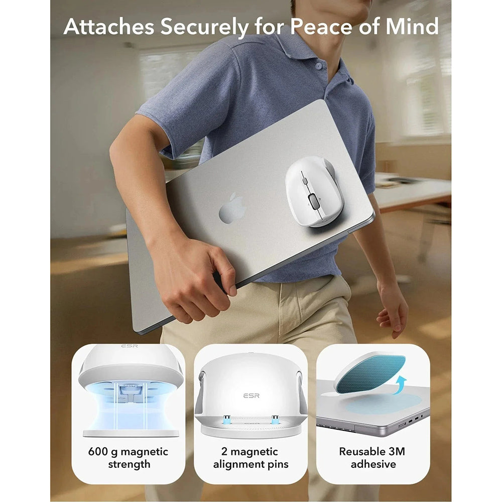 Draadloze Muis ESR MagMouse, 800DPI - 4800DPI, BT / Wi-Fi, Wit