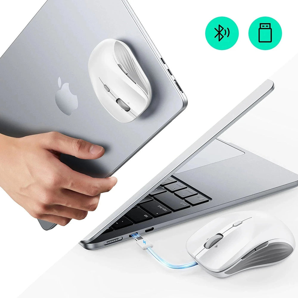 Draadloze Muis ESR MagMouse, 800DPI - 4800DPI, BT / Wi-Fi, Wit