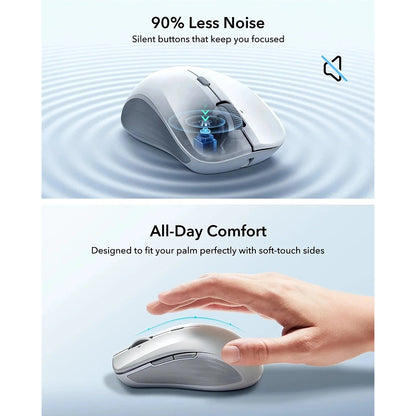 Draadloze Muis ESR MagMouse, 800DPI - 4800DPI, BT / Wi-Fi, Wit