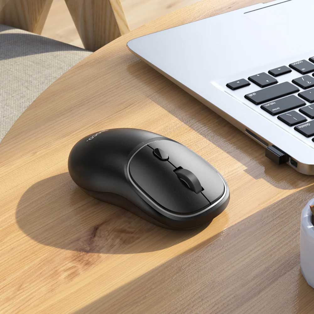 Draadloze Muis HOCO GM25, 1600DPI, BT / Wi-Fi, Zwart