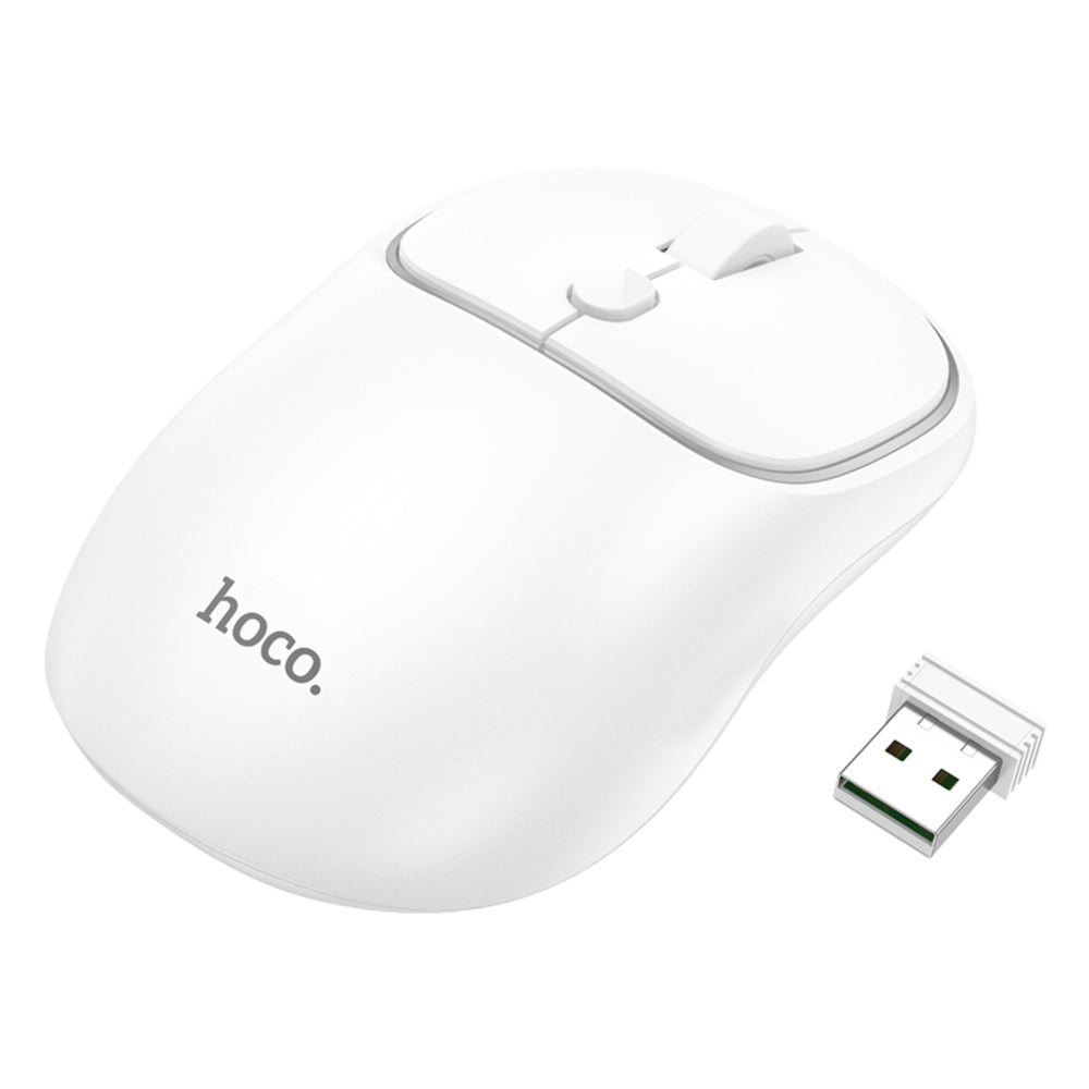 Draadloze Muis HOCO GM25, 1600DPI, BT / Wi-Fi, Wit