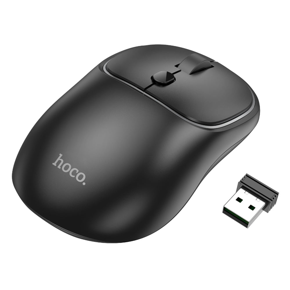 Draadloze Muis HOCO GM25, 1600DPI, BT / Wi-Fi, Zwart