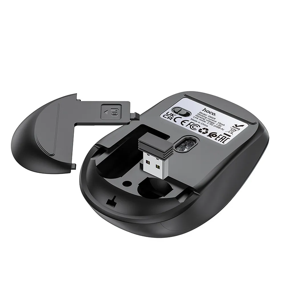 Draadloze muis HOCO GM28, 1600DPI, Grijs