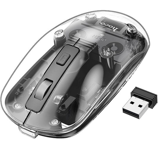 Draadloze Muis HOCO GM29, 1600DPI, BT / Wi-Fi, Zwart