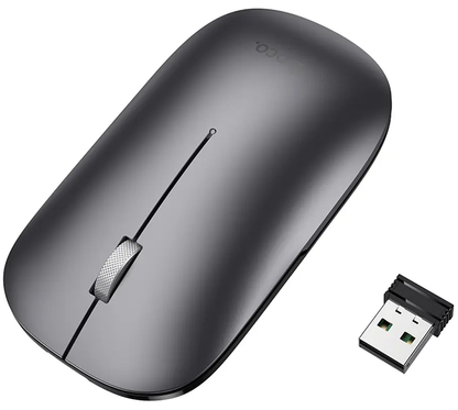 Draadloze muis HOCO GM43, 1600DPI, BT / Wi-Fi, Grijs