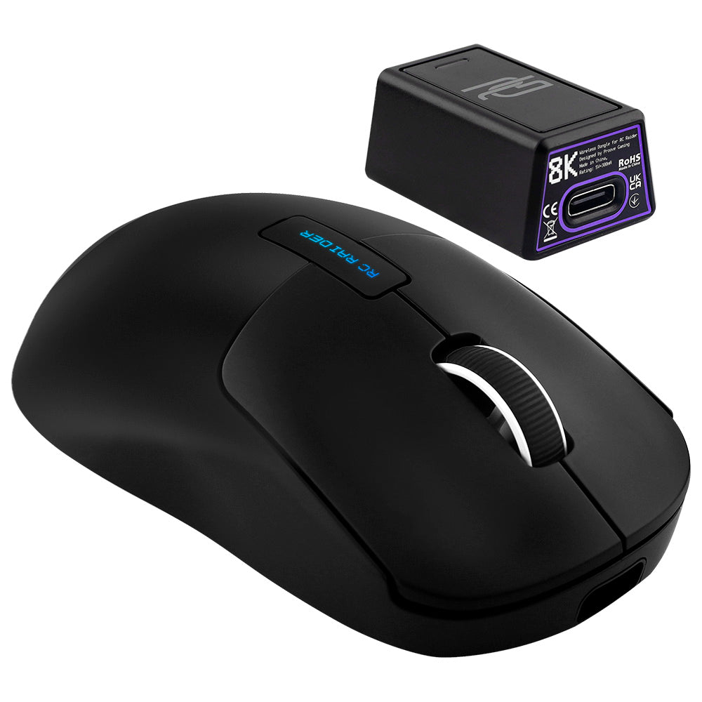 Draadloze Muis Proove RC Raider 8K, 800DPI - 32000DPI, BT / Wi-Fi / Bedraad, Zwart WMRR00122001