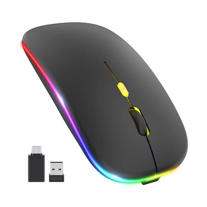 Draadloze Muis Techsuit M1, RGB, 1600DPI, BT / Wi-Fi, Zwart