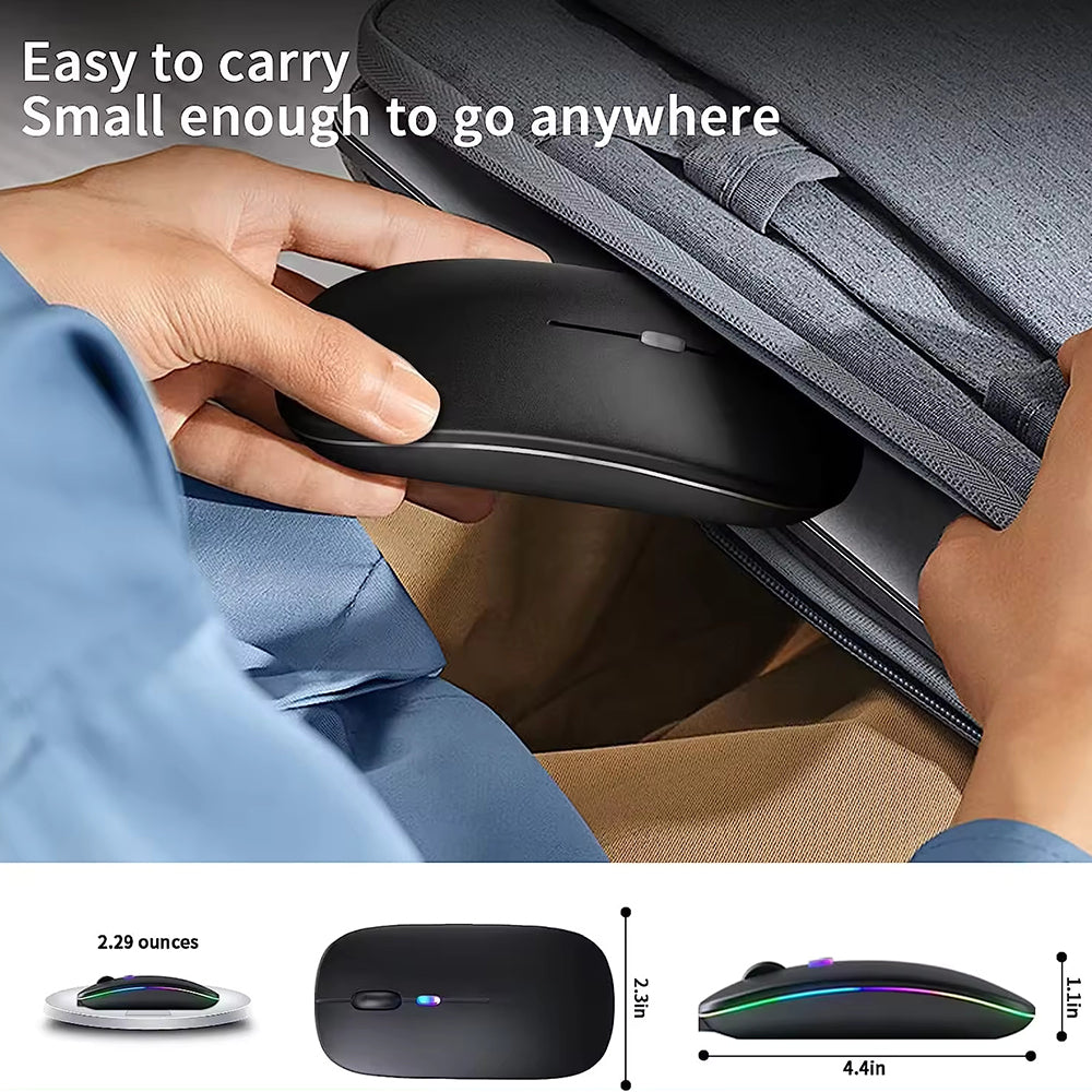 Draadloze Muis Techsuit M1, RGB, 1600DPI, Zwart