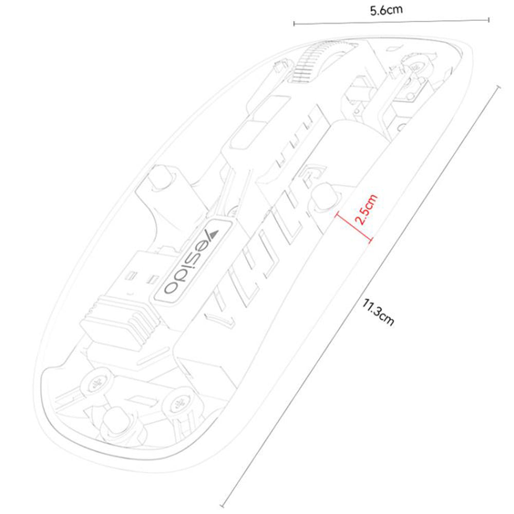 Draadloze Muis Yesido KB29, 800DPI - 1600DPI, BT / Wi-Fi, Wit