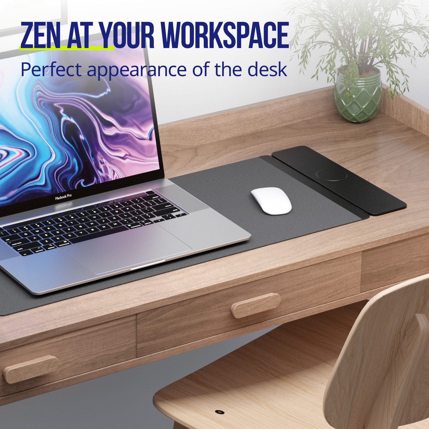 MousePad Allity. ALP-100 4in1 met Draadloos Opladen voor Telefoon / Horloge / Oordopjes, Zwart
