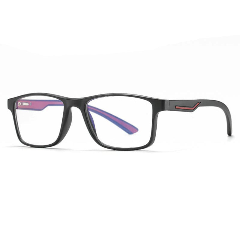 Techsuit F2388 Heren Computerbril, Anti-Blauw Licht, Zwart Rood