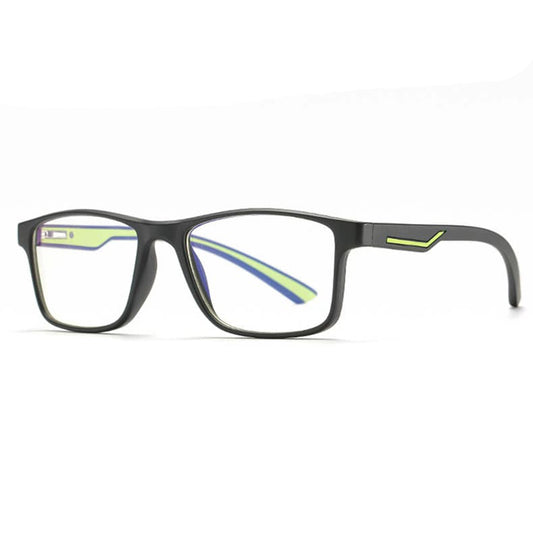 Techsuit F2388 Heren Computerbril, Anti-Blauw Licht, Zwart Groen