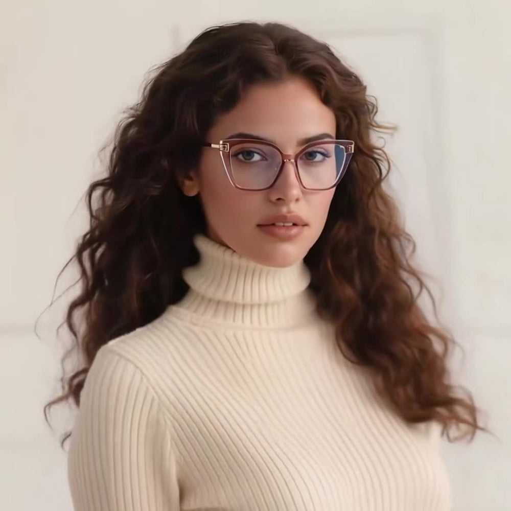 Dames Computerbril Techsuit 2260, Anti-Blauwlicht, Zwart Goud