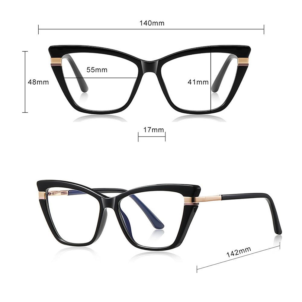 Dames Computerbril Techsuit 2271, Anti-Blauwlicht, Zwart