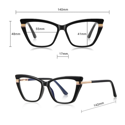 Dames Computerbril Techsuit 2271, Anti-Blauwlicht, Zwart