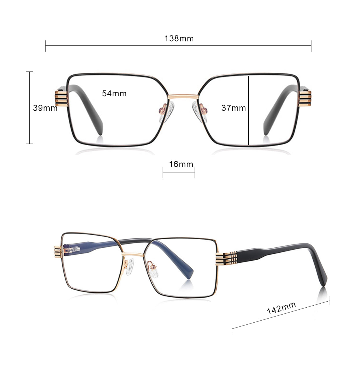 Dames Computerbril Techsuit 3160, Anti-Blauwlicht, Zwart