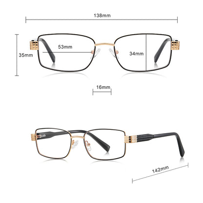 Dames Computerbril Techsuit 3163, Anti-Blauwlicht, Zwart Goud