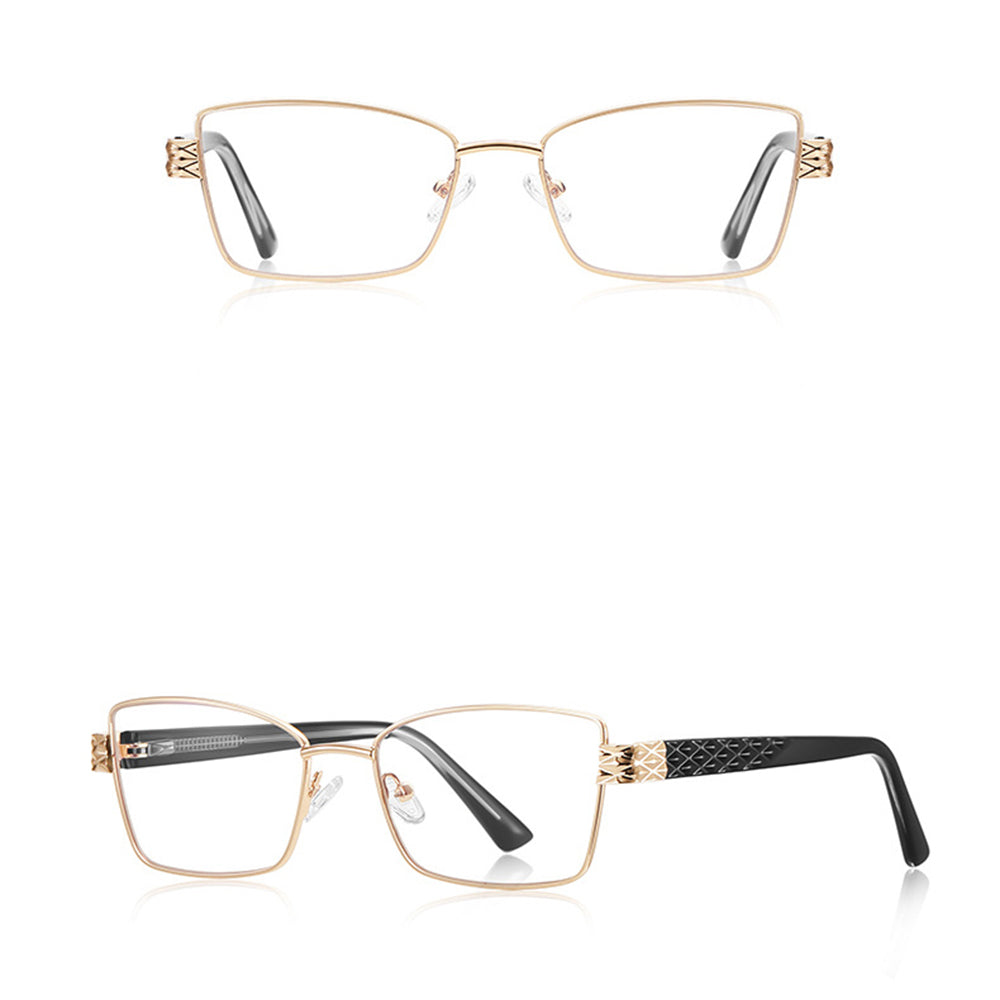 Dames Computerbril Techsuit 3171, Anti-Blauwlicht, Zwart Goud