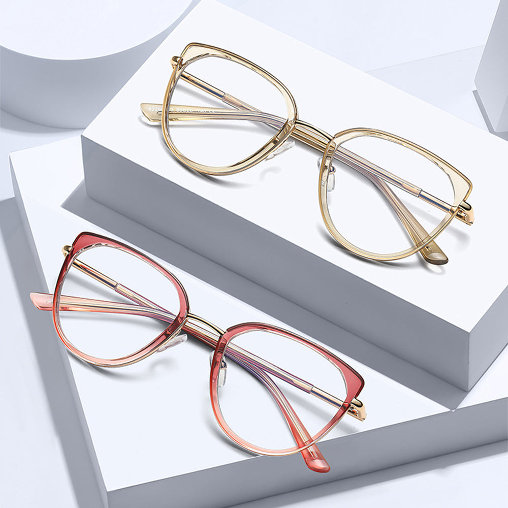 Dames Computerbril Techsuit 82290, Anti-Blauwlicht, Zwart Goud