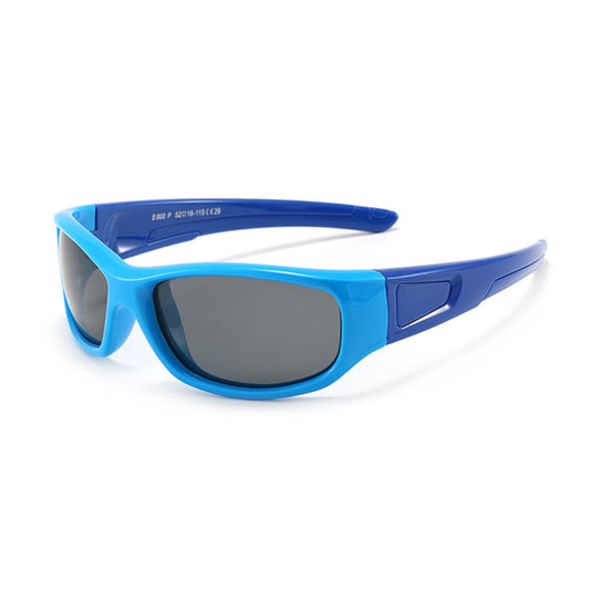 Techsuit 800-C29 Sportzonnebril voor Kinderen, Gepolariseerd, Blauw