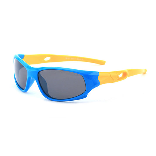 Sportzonnebril voor kinderen Techsuit 816-C5, gepolariseerd, blauw-geel