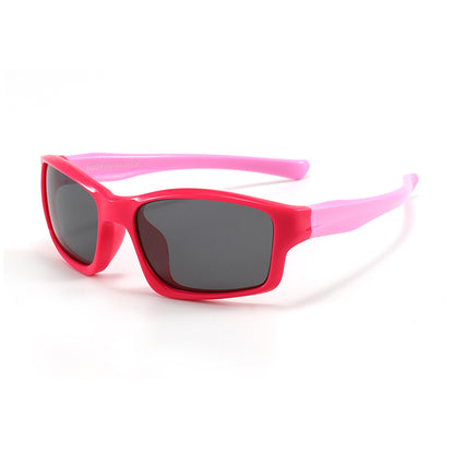 Sportzonnebril Kinderen Techsuit 8202-C30, Gepolariseerd, Rood Roze
