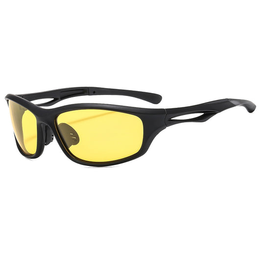 Unisex Fietsbril Techsuit 9309, Gepolariseerd, Zwart Geel