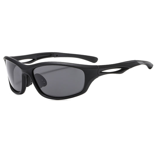 Unisex Fietsbril Techsuit 9309, Gepolariseerd, Zwart Grijs