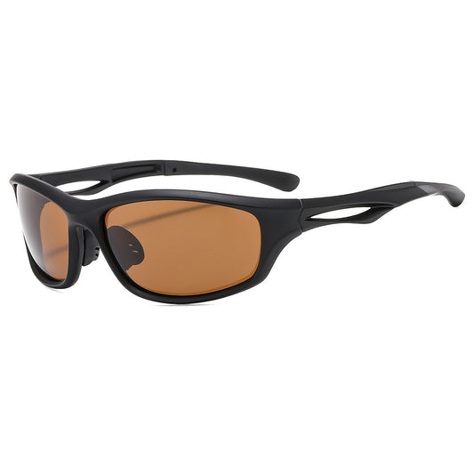 Unisex Fietsbril Techsuit 9309, Gepolariseerd, Zwart Bruin