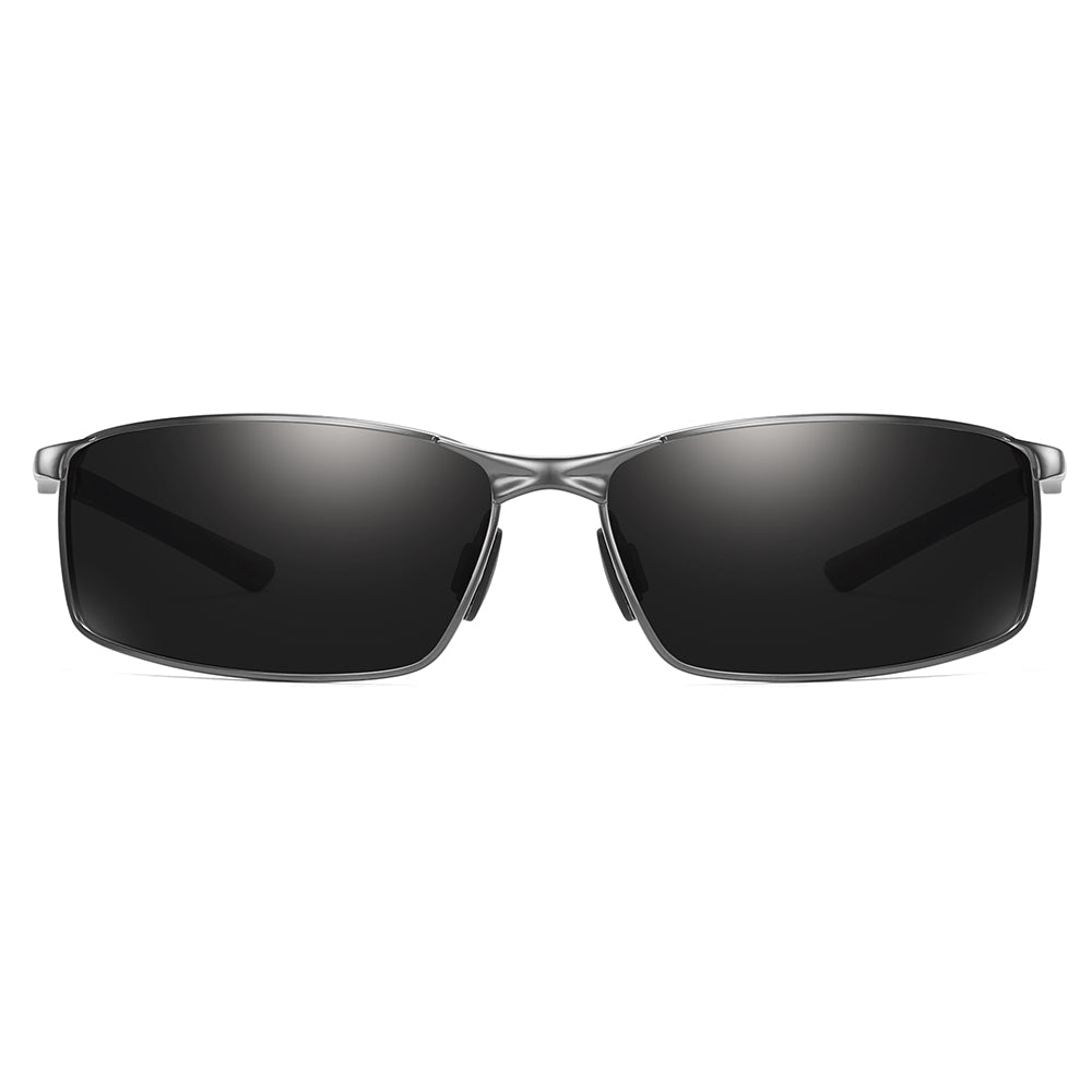 Herenzonnebril Techsuit 559, Gepolariseerd, UV-bescherming, Zwart Zilver