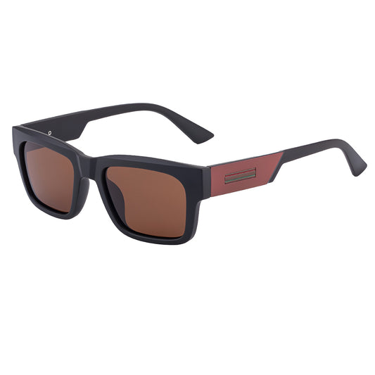 Herenzonnebril Techsuit 8491, Gepolariseerd, UV-bescherming, Mat Zwart Rood