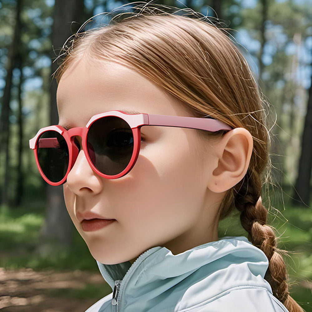 Techsuit 601 Kinderzonnebril, Gepolariseerd, UV-bescherming, Roze Rood