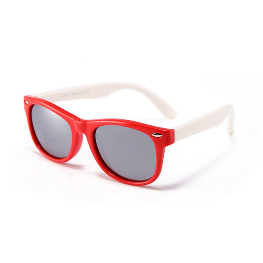 Techsuit D802 Kinderzonnebril, Gepolariseerd, UV-bescherming, Rood Wit