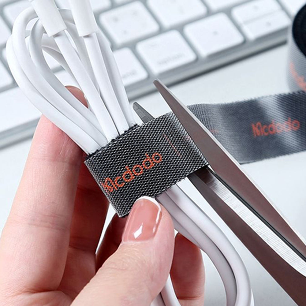 McDodo VS-0960 Kabelorganizer Belt, Velcro, 1m, Zwart