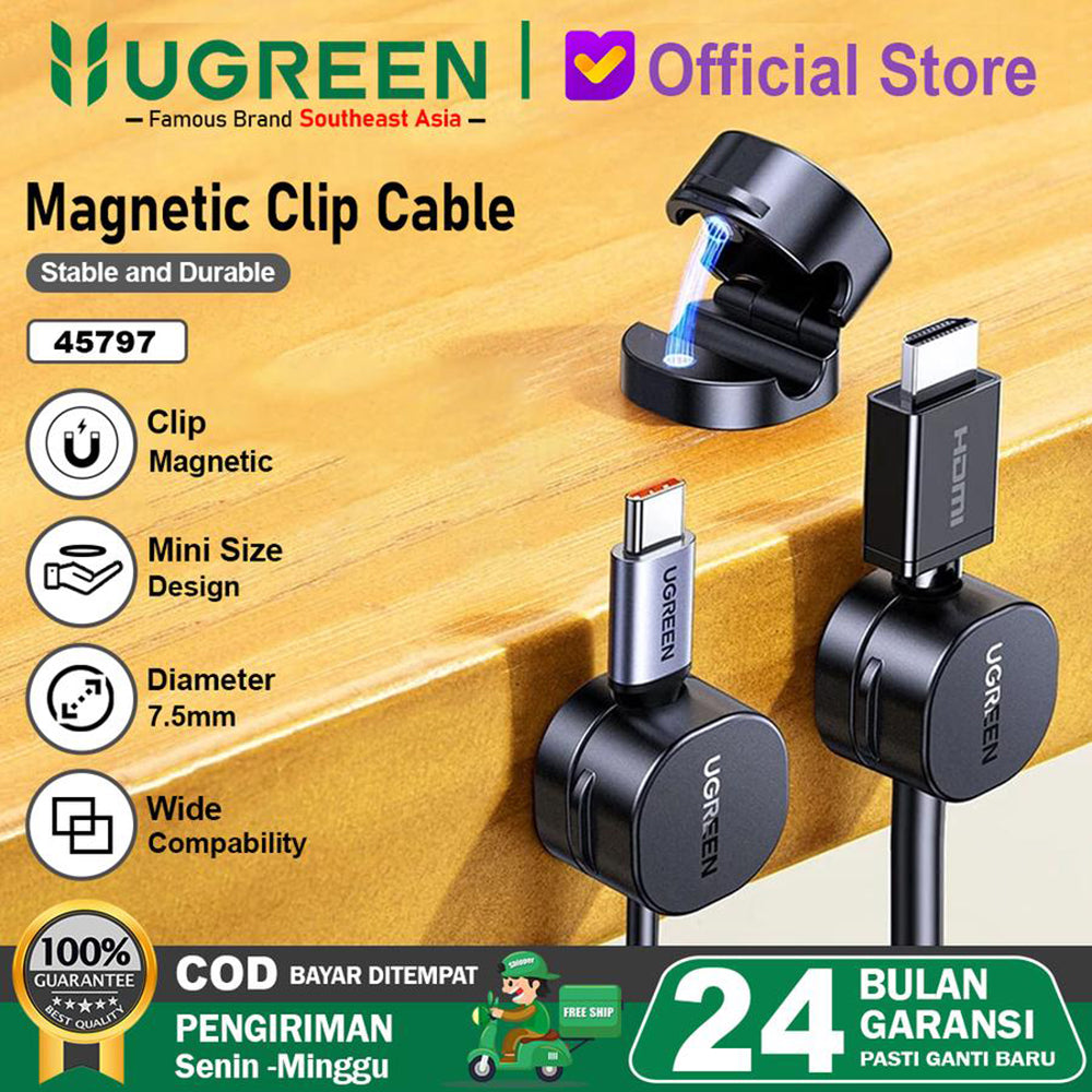 UGREEN LP886 Cable Organizer, Set of 3 Pieces, Black