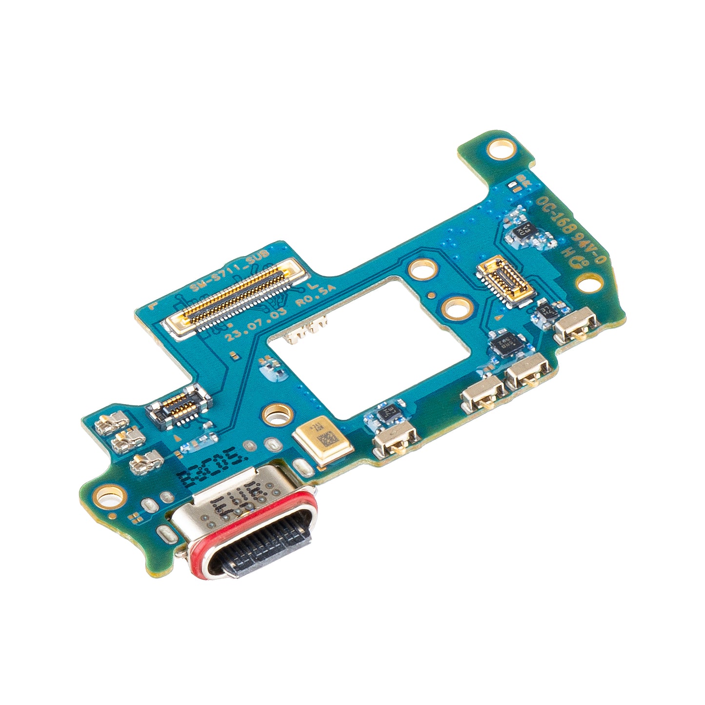 Samsung Galaxy S23 FE S711, Swap GH96-16217A - Microfoon opladen Connector Plate met Swap GH96-16217A 