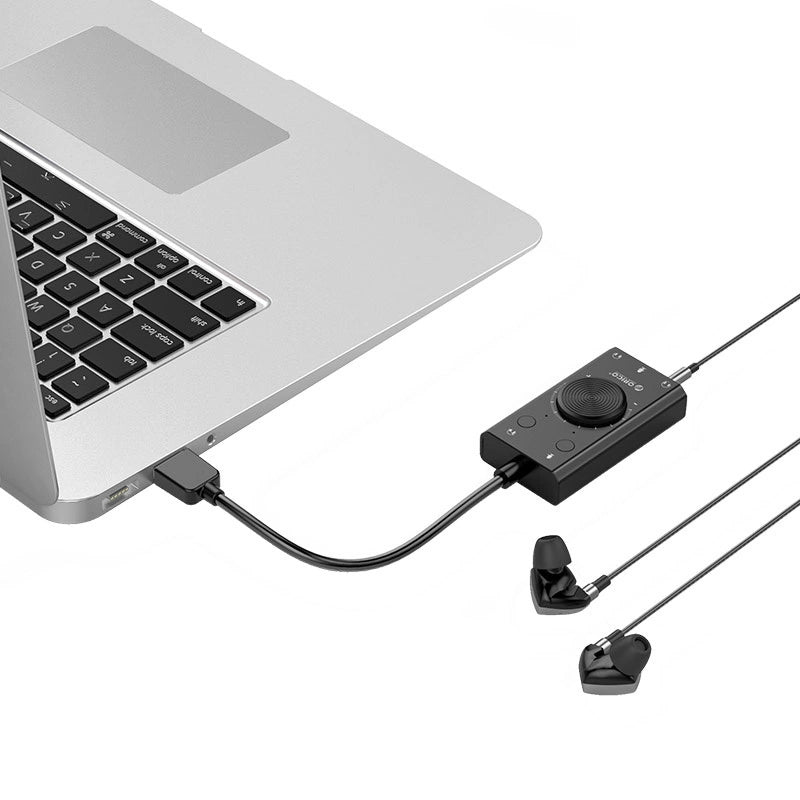 USB-geluidkaart Orico SC2, 3 x 3,5mm Jack, Zwart