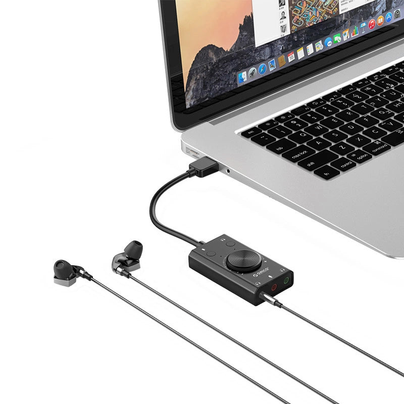 USB-geluidkaart Orico SC2, 3 x 3,5mm Jack, Zwart