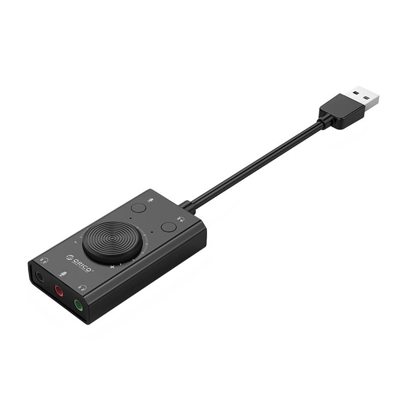 USB-geluidkaart Orico SC2, 3 x 3,5mm Jack, Zwart