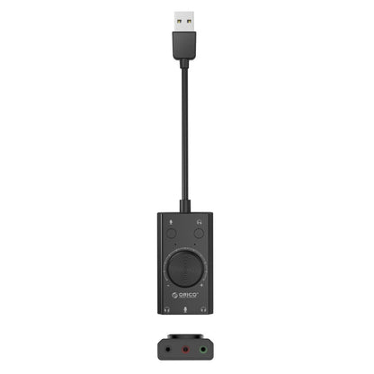 USB-geluidkaart Orico SC2, 3 x 3,5mm Jack, Zwart