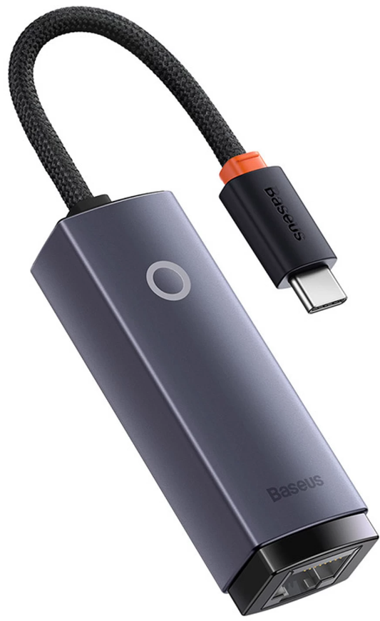 Baseus Lite Netwerkkaart, RJ45, USB-C, Grijs WKQX000313