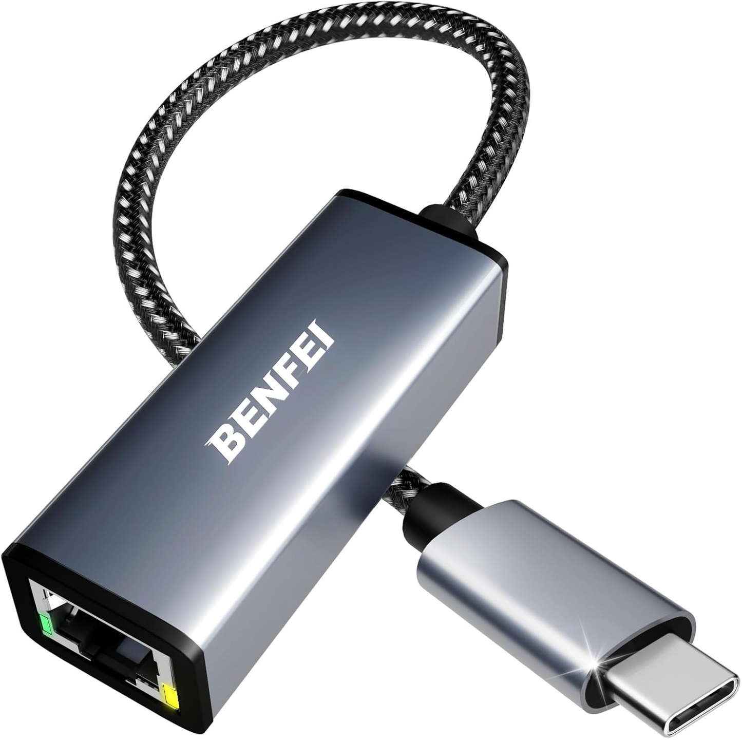 Benfei Netwerkkaart, RJ45, USB-C, Grijs