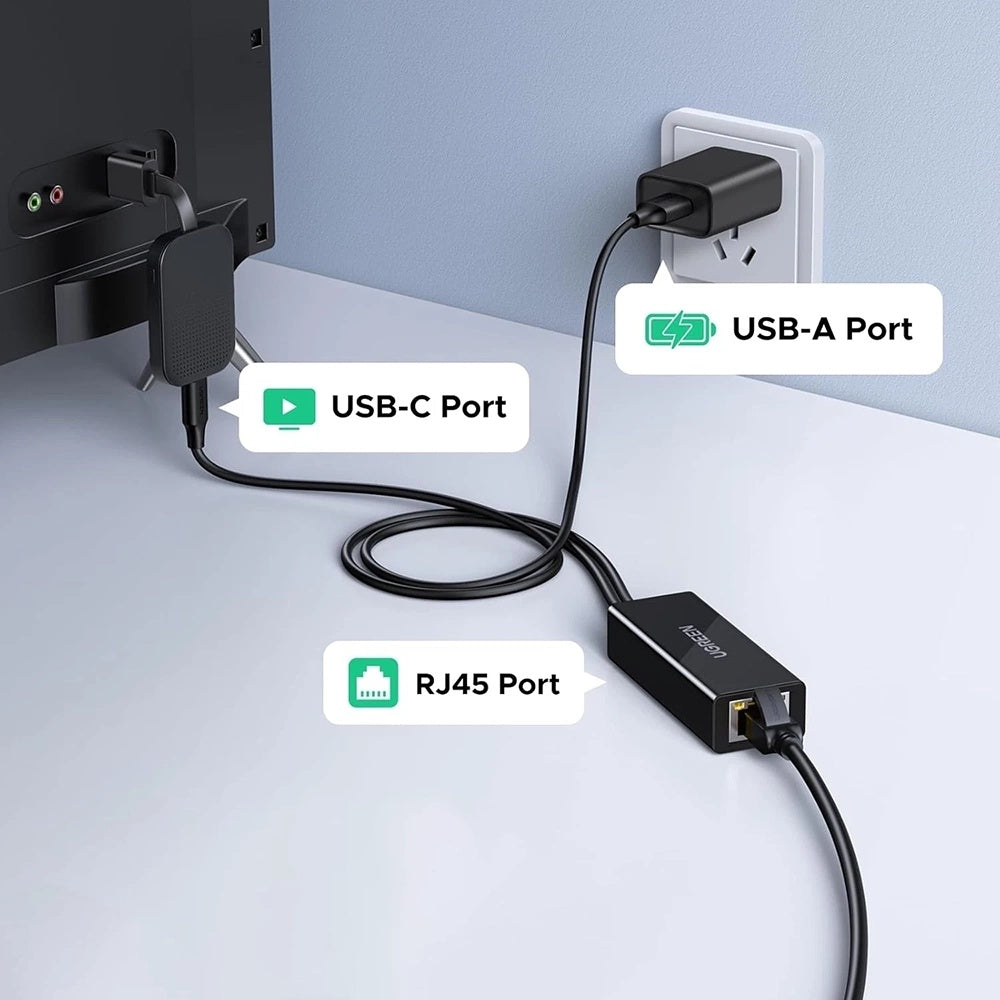 UGREEN CR110 (75535) Netwerkkaart, RJ45, USB / USB-C, Zwart