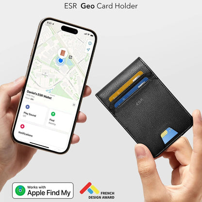 ESR Classic Geo-portemonnee met Find My-functie en RFID-bescherming, Zwart, Herverpakt