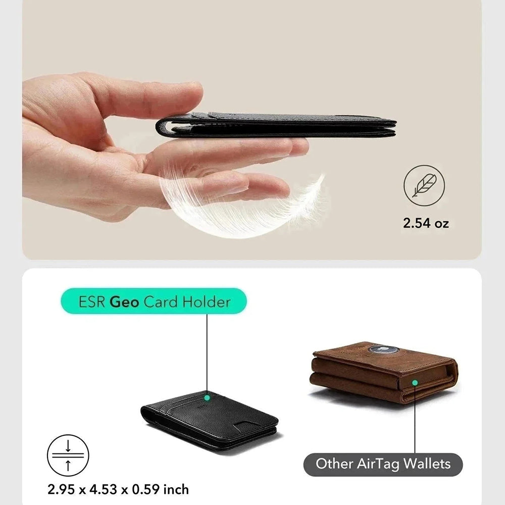 ESR Classic Geo-portemonnee met Find My-functie en RFID-bescherming, Zwart, Herverpakt