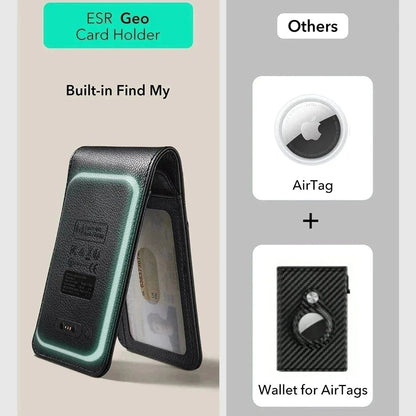 ESR Classic Geo Carbon portemonnee met Find My functie en RFID-bescherming, Zwart
