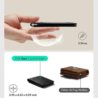 ESR Classic Geo Carbon portemonnee met Find My functie en RFID-bescherming, Zwart