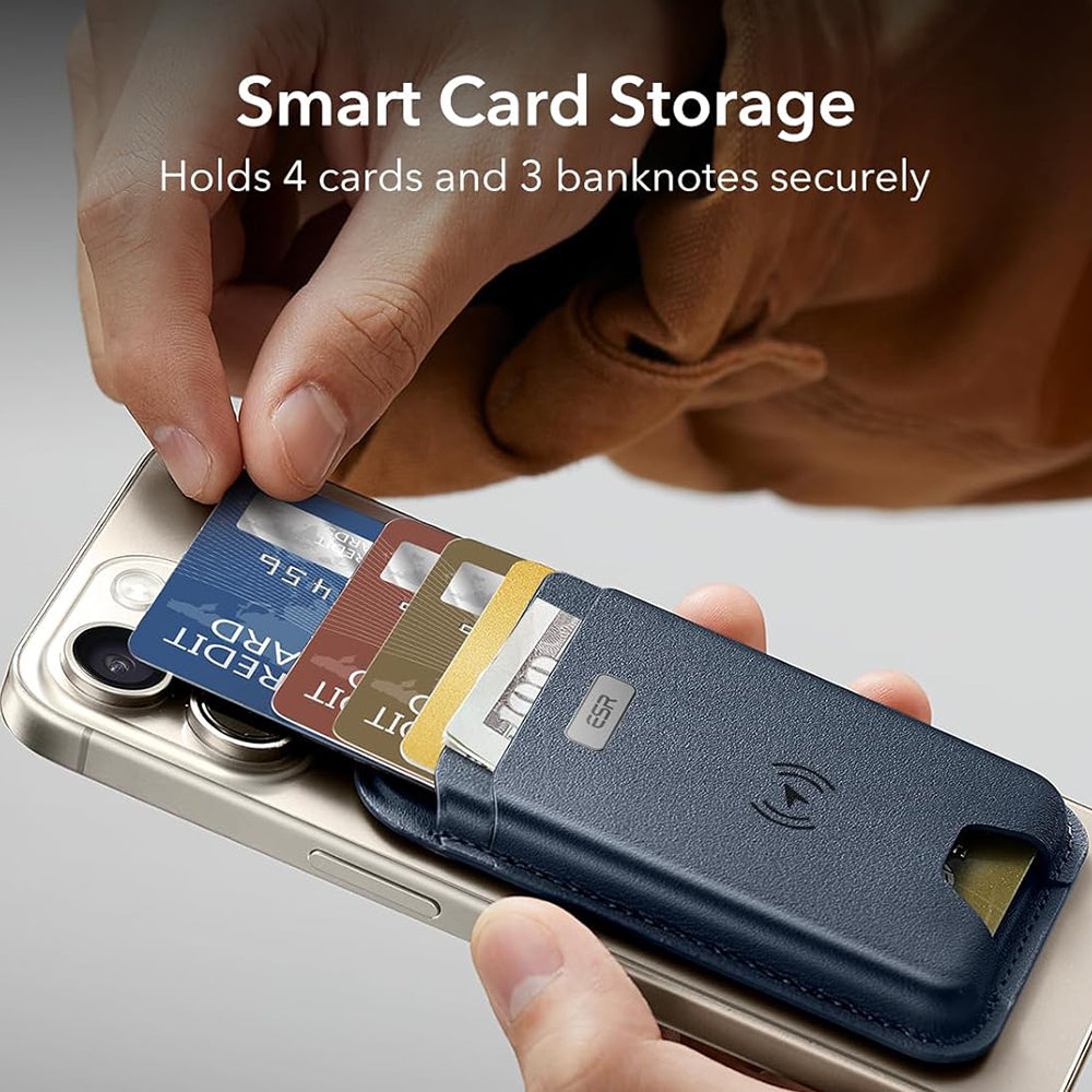 Magsafe portemonnee, ESR, Classic Geo, Marineblauw