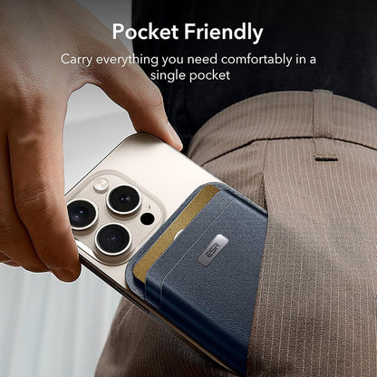 Magsafe portemonnee, ESR, Classic Geo, Marineblauw