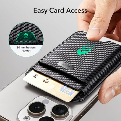 Magsafe Portemonnee, ESR, Classic Geo Carbon, Zwart